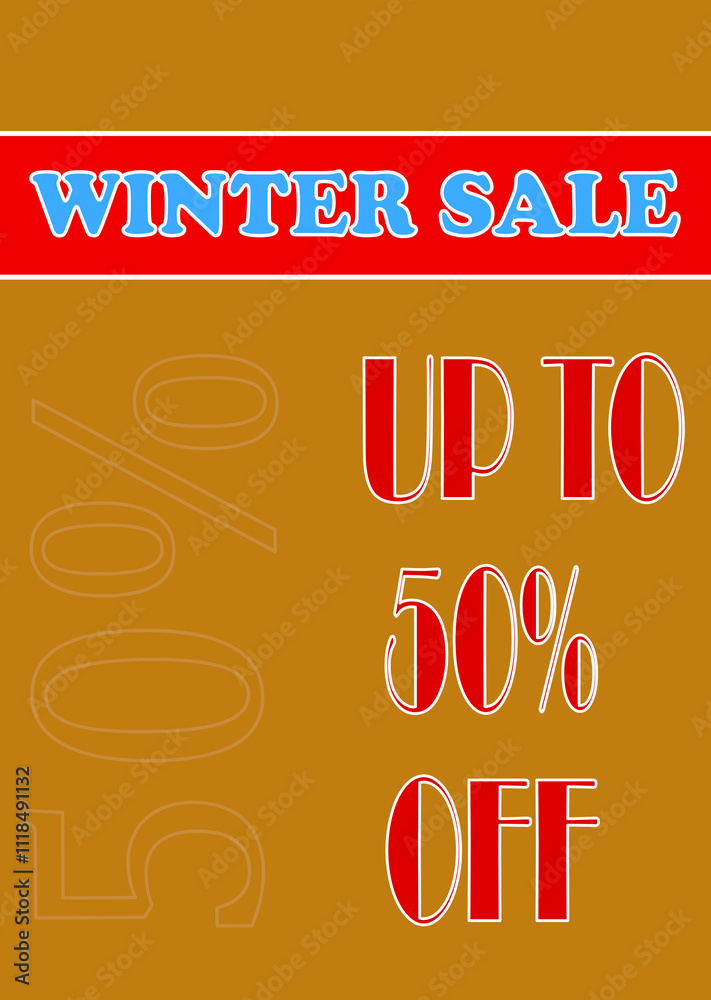 Φωτογραφία Banner. Winter sale banner, up to fifty percent.