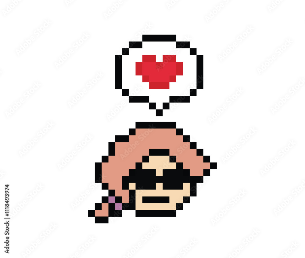 Cute pixel cartoon 8bit character woman lady feel love happy happiness heart emotion lifestyle decoration life style 8 bit female girl fun happy like favorite mood game isolated PNG vector. Cute pixel cartoon 8bit character woman lady feel love happy happiness heart emotion lifestyle decoration life style 8 bit female girl fun happy like favorite mood game isolated PNG vector.