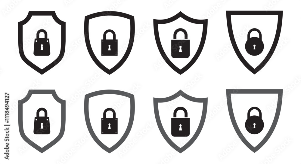 Shield check mark icon or security shield protection icon with tick symbol Shield check mark icon or security shield protection icon with tick symbol