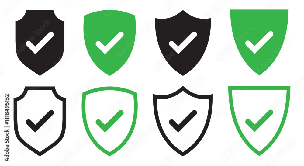 Shield icon collection. Protect shield sign. Defense protect elements
