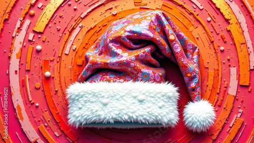 Colorful Christmas Hat A Vibrant Holiday Accessory for Festive Celebrations photo