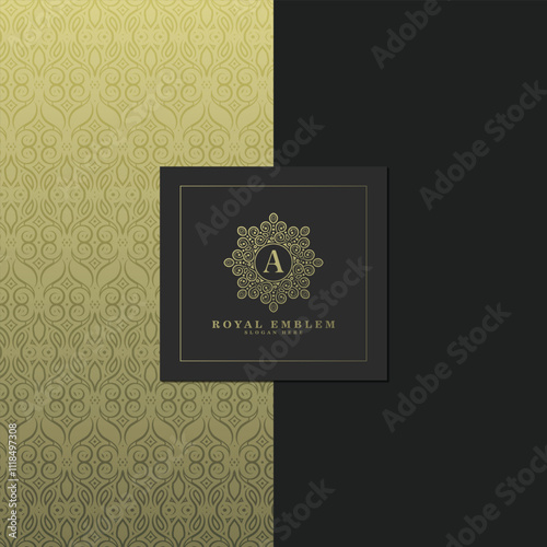 elegant gold pattern card design