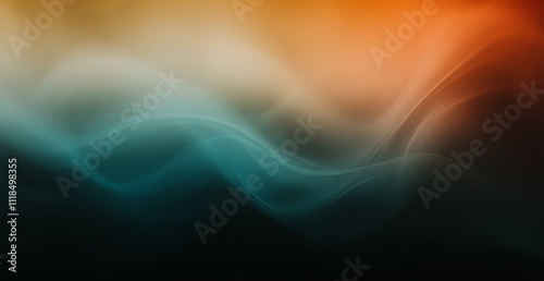 Abstract art in teal, orange, and beige. Swirling colors create a dreamy effect.