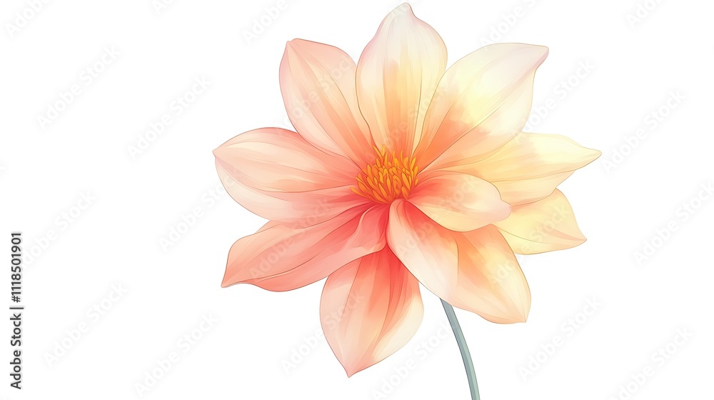 A flower made of watercolor isolated on white background. A flower made of watercolor isolated on white background.