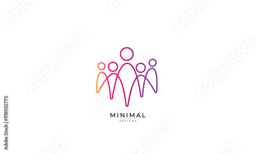 Minimal Unity Logo Representing Togetherness and Diversity