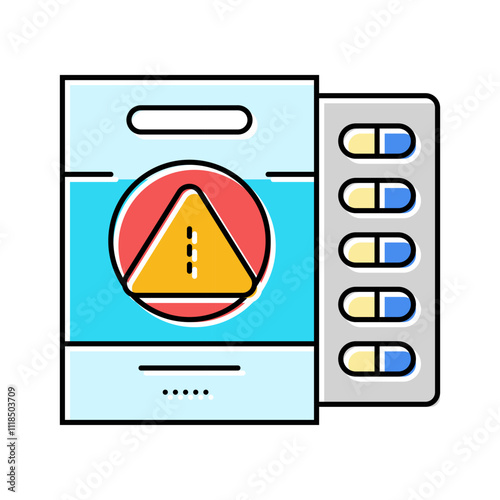 side effects medicines pharmacy color icon vector. side effects medicines pharmacy sign. isolated symbol illustration