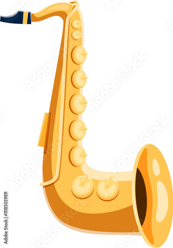 Saxophone musical instrument font L letter. Orchestra acoustic sax latin alphabet symbol, sound festival brass equipment or musician classic musical instrument English ABC vector font typeset letter