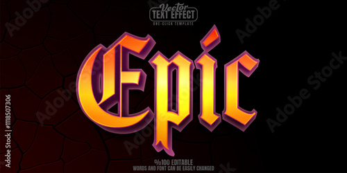 Epic editable text effect, customizable battle and lord 3d font style