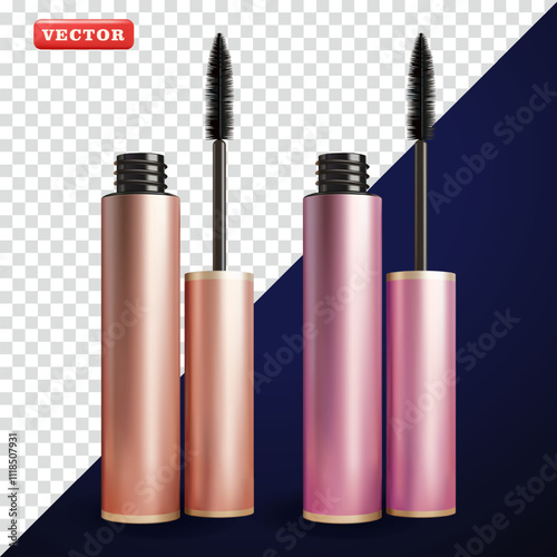 Mascara, 3d vector. Suitable for cosmetics and advertising