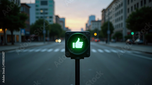 Green like icon traffic light - Generative AI