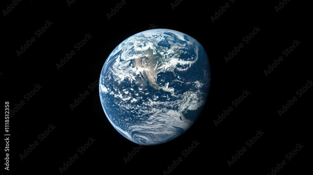 Stunning View of Earth from Space: A Blue Marble in the Vastness of Space Stunning View of Earth from Space: A Blue Marble in the Vastness of Space