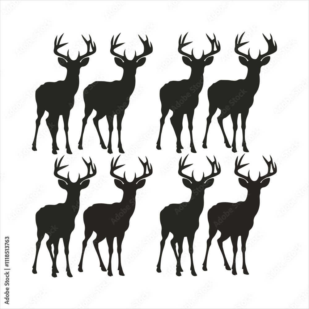 Naklejka premium deer silhouette icon set.