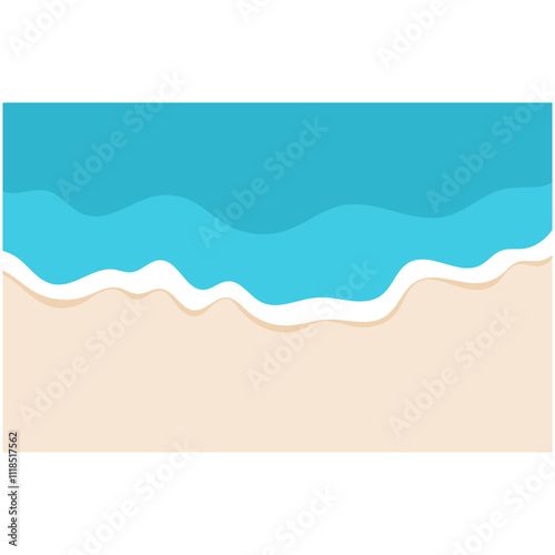 Beach Background Wave. Sandy beach and water summer holiday background vector illustration.