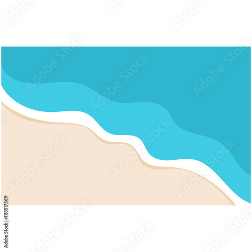 Beach Background Wave. Sandy beach and water summer holiday background vector illustration.