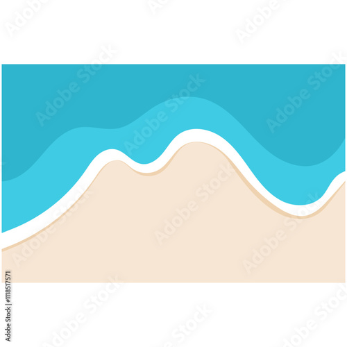 Beach Background Wave. Sandy beach and water summer holiday background vector illustration.
