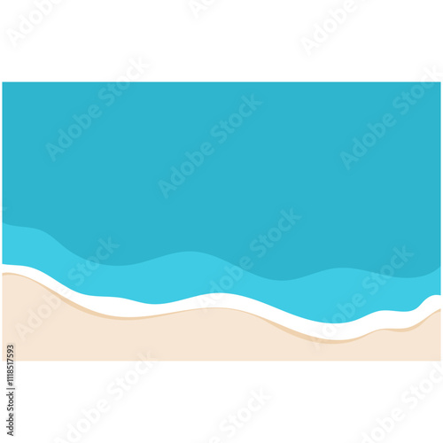Beach Background Wave. Sandy beach and water summer holiday background vector illustration.