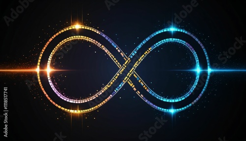 Vibrant Infinity Loops Design with Colorful Patterns Generative AI