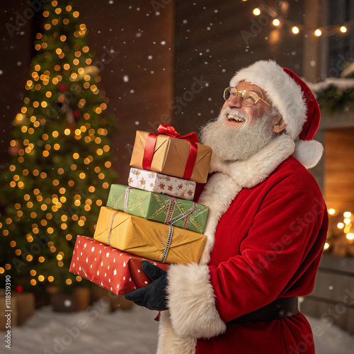santa claus with gift