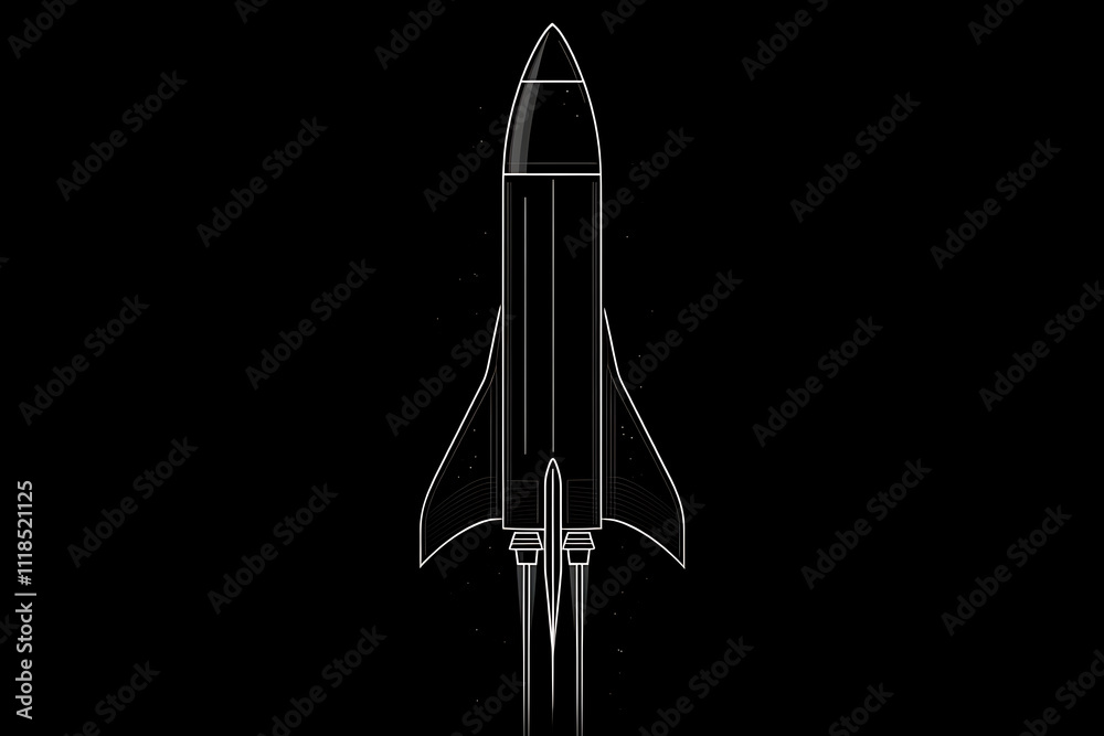 A rocket depicted in a flat art style, showcasing a sleek and minimalist design
A rocket depicted in a flat art style, showcasing a sleek and minimalist design