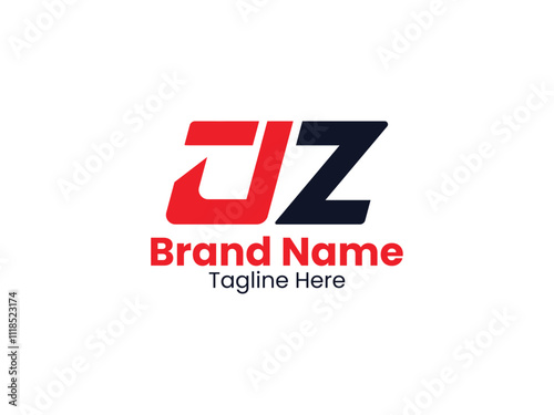 Vector JZ logo, Letter JZ, JZ letter logo design. Initial letter ZJ uppercase monogram logo.