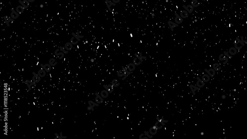 4K Falling Snow Overlay: Isolated Snowflakes for Motion Graphics & Intense Storm Effects. Alpha Channel