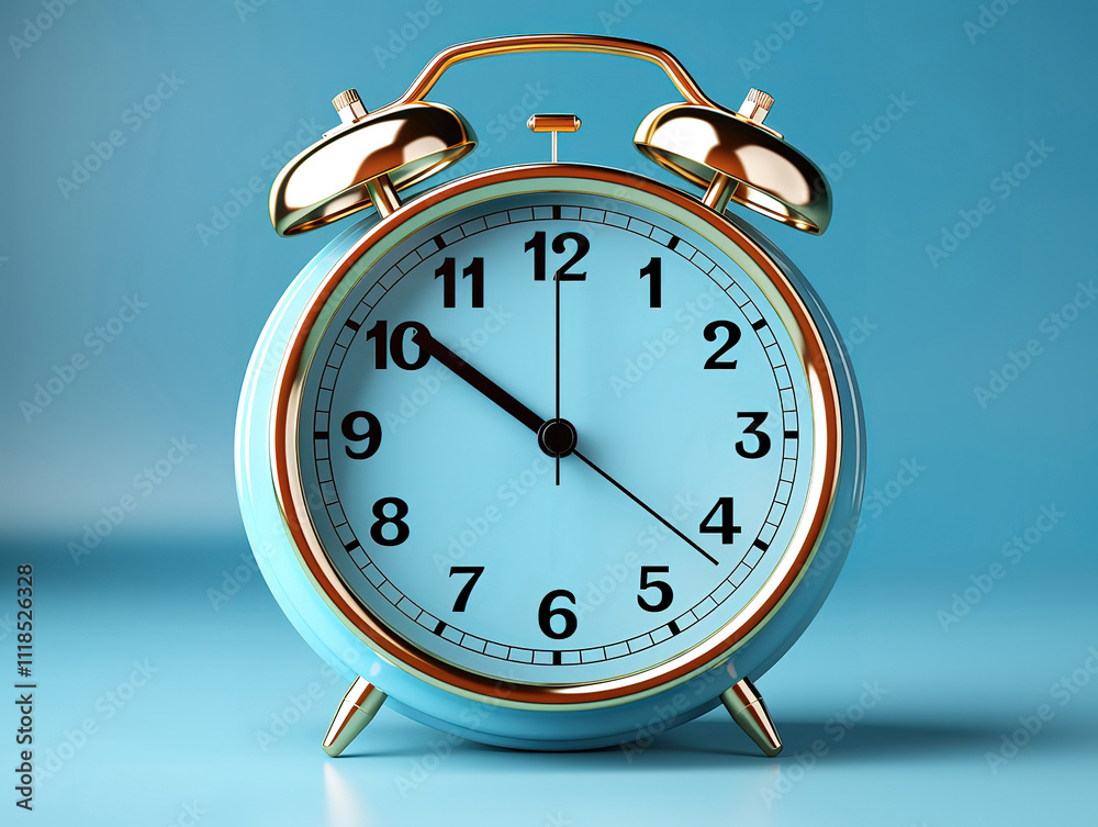 3D Alarm Clock Icon Isolated on Vibrant Blue Background 3D Alarm Clock Icon Isolated on Vibrant Blue Background