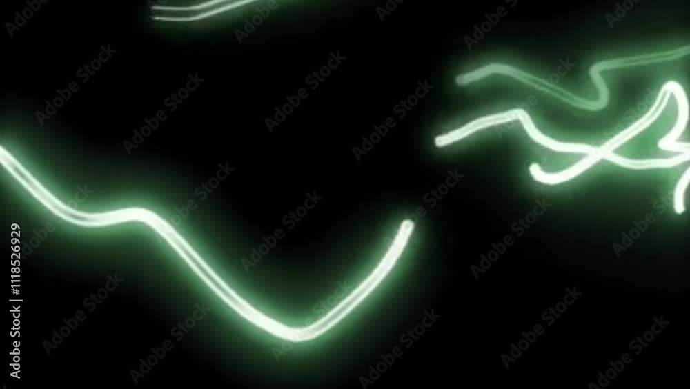 Abstract green neon light waves on a dark background. Futuristic concept. seamless looping time-lapse 4K video background Abstract green neon light waves on a dark background. Futuristic concept. seamless looping time-lapse 4K video background