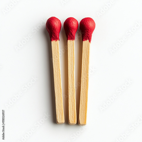 matches on white background