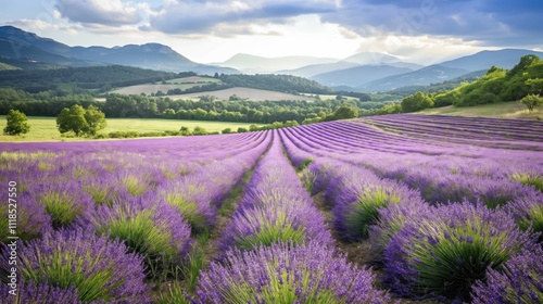 Lavender fields blooming in provence aromatic landscape photography