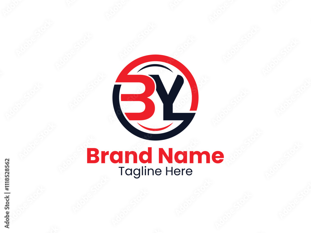 Creative BY logo, Letter BY, YB letter logo design. Initial letter YB uppercase monogram logo.