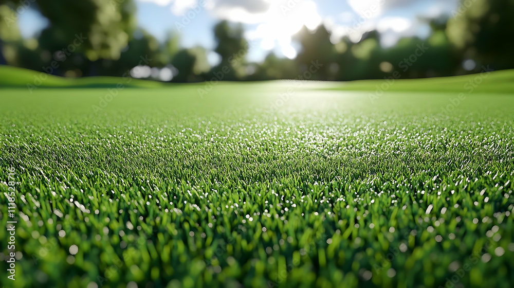 Green Grass Field 3D Illustration Green Grass Field 3D Illustration