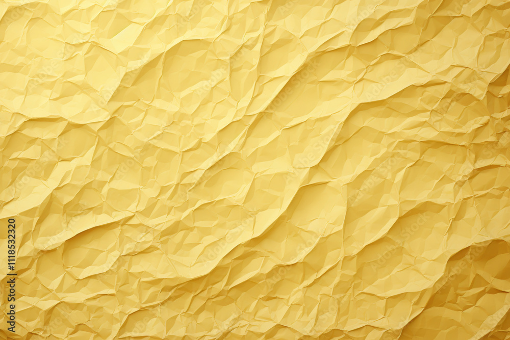 Crumpled yellow paper texture with vibrant light yellow background, creating dynamic and lively visual effect. Perfect for various design projects Crumpled yellow paper texture with vibrant light yellow background, creating dynamic and lively visual effect. Perfect for various design projects