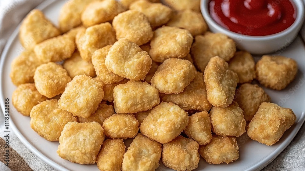 Crispy Chicken Nuggets with Ketchup Crispy Chicken Nuggets with Ketchup