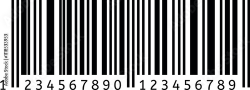 Black and white barcode representing product identification, inventory management, and retail sales processes, symbolizing efficient logistics and supply chain operations