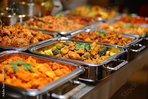 Exquisite Indian Wedding Banquet Buffet with Traditional and Gourmet Dishes