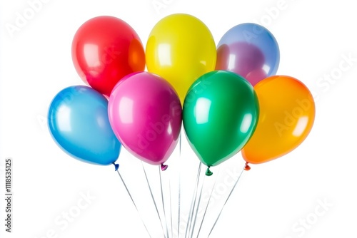 Vibrant Party Balloons against White Background