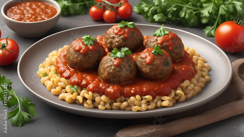 Vegetarian Lentil and Mushroom Meatballs with Tomato Sauce