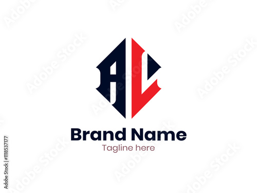 AL, LA letter logo design. Initial letter LA uppercase monogram logo.