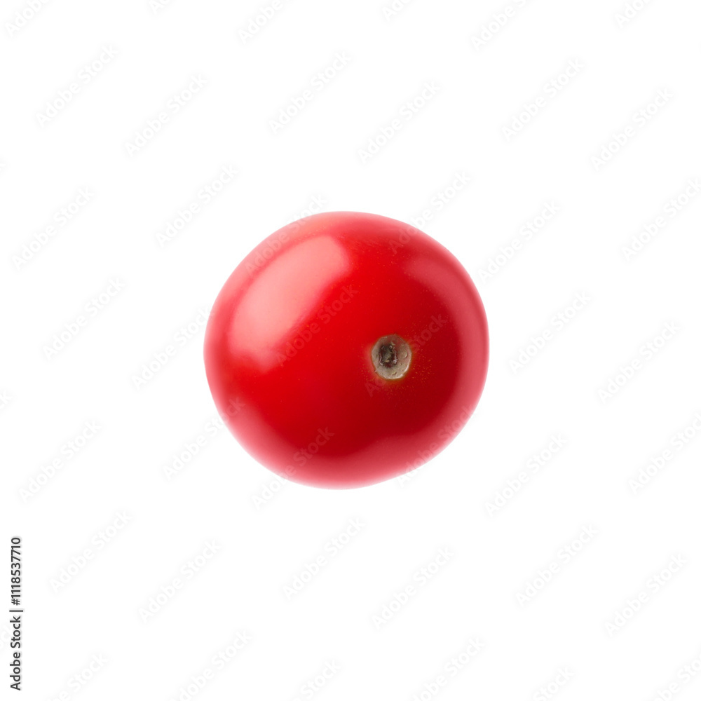 One whole cherry tomato isolated on white One whole cherry tomato isolated on white