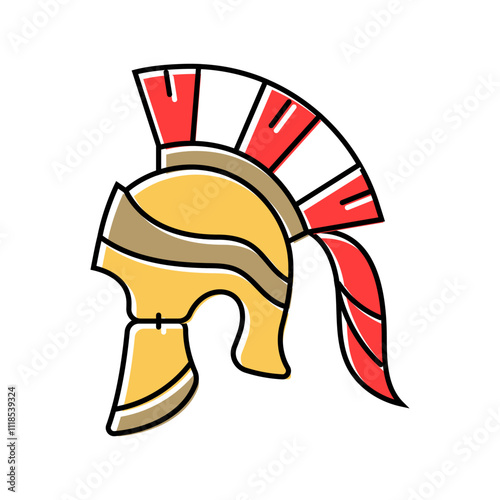 helmet battle spartan roman color icon vector. helmet battle spartan roman sign. isolated symbol illustration