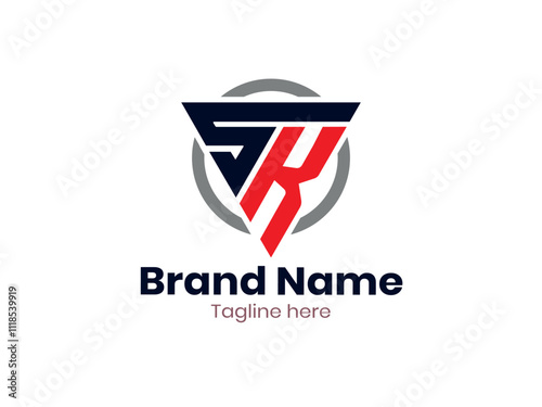 Letter SK, SK letter logo design vector with black and red colors. 