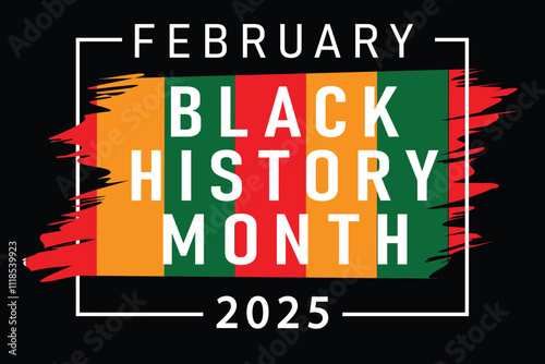 celebrating black history month 2025 on black black background with beautiful pattern.