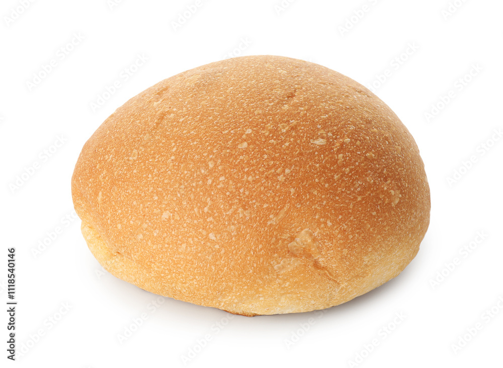 One fresh tasty bun isolated on white One fresh tasty bun isolated on white