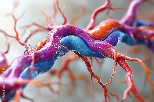 3d model of venous system mapping out the pathways of veins throughout the body and their connection to the cardiovascular system