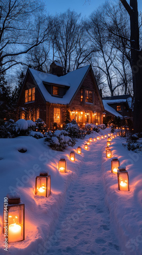 snowy neighborhood street a...