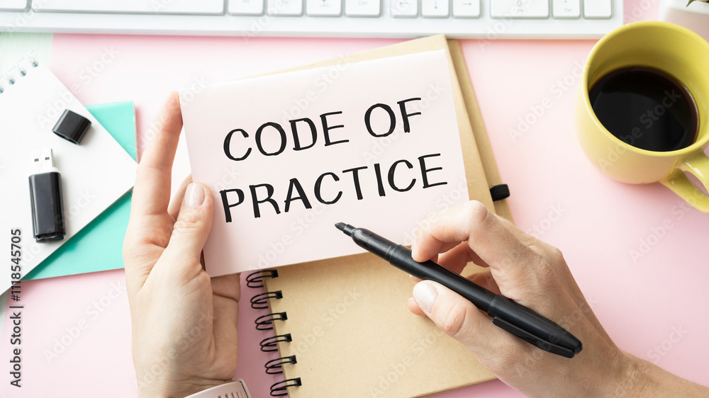 Business conceptual - Safety at workplace focusing on Code of Practice