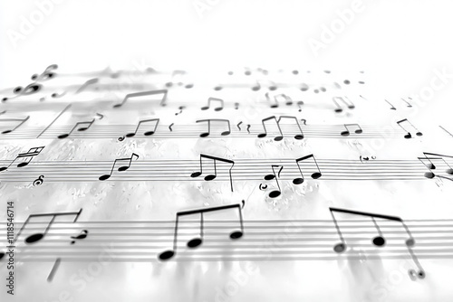 music notes on white backgr...