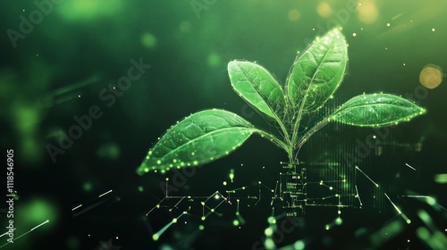 A digital illustration of a sprouting plant symbolizing growth and sustainability.