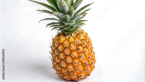 Pineapple levitate isolated on white background. Clipping path., generative ai