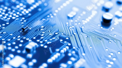 Integrated circuits and resistors on a microcontroller board, a seamless blend of functionality and design.